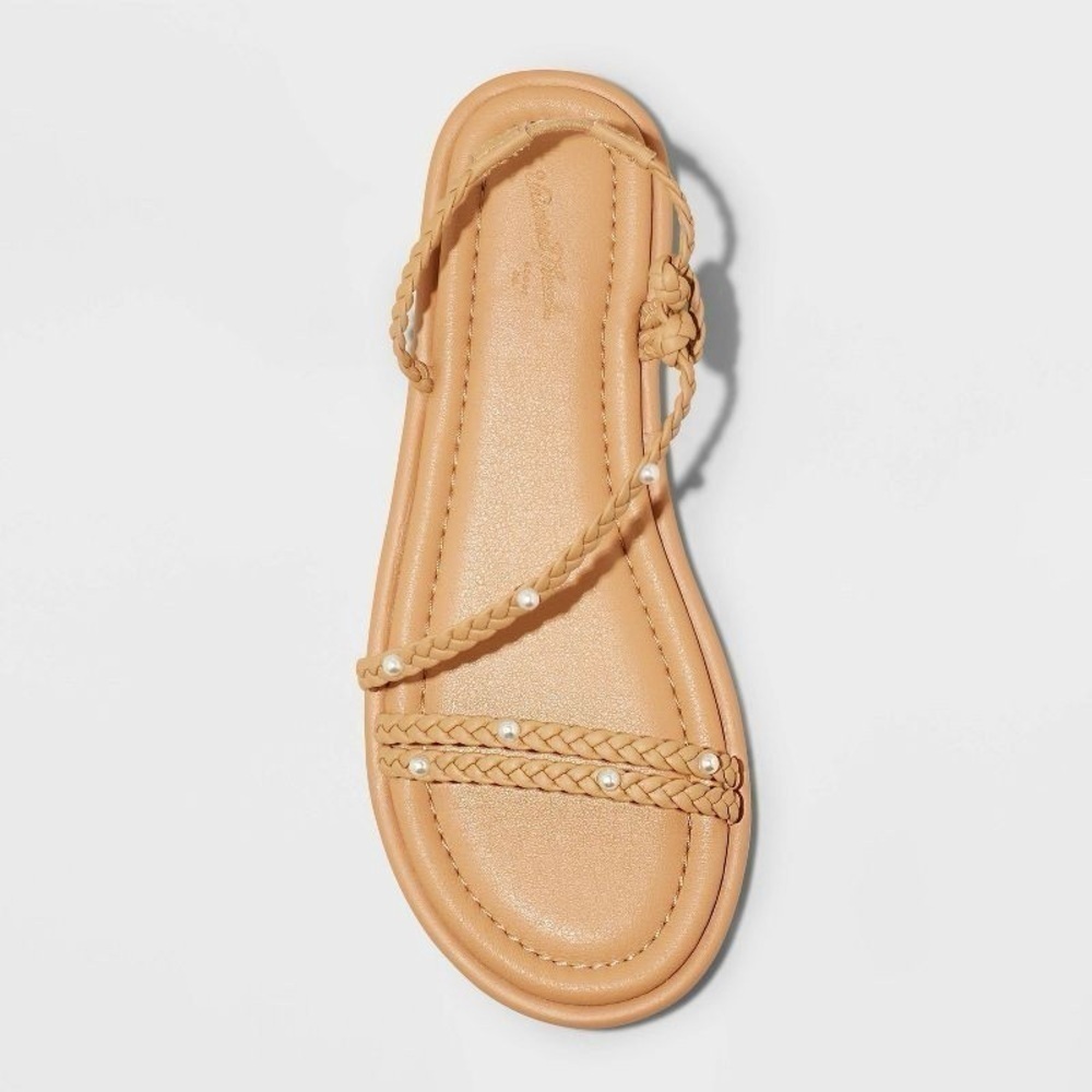 Women's Uri Sandals pearl straps - Universal Thread Tan - Picture 3 of 8